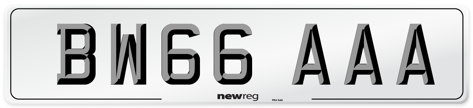 BW66 AAA Number Plate from New Reg